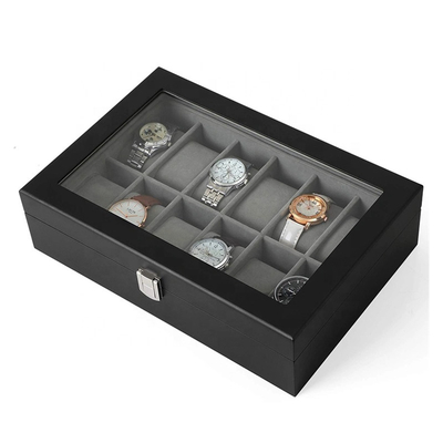 堅い木MDF板ガラス ギフトの腕時計の宝石箱のエヴァの挿入物