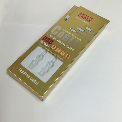 購入 4C非常に熱い金の包装の再生利用できる紙箱のシルク スクリーン印刷をデータ ケーブル online manufacture