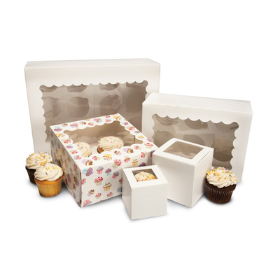 購入 単一の小型クラフト紙のカップケーキの菓子器結婚のクリスマスのための2つの4つの6つの12の穴 online manufacture